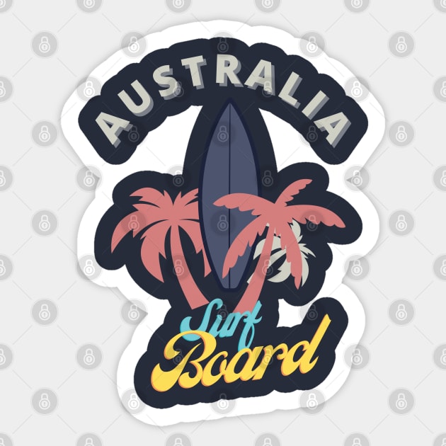 Australia surf board Sticker by TeeText